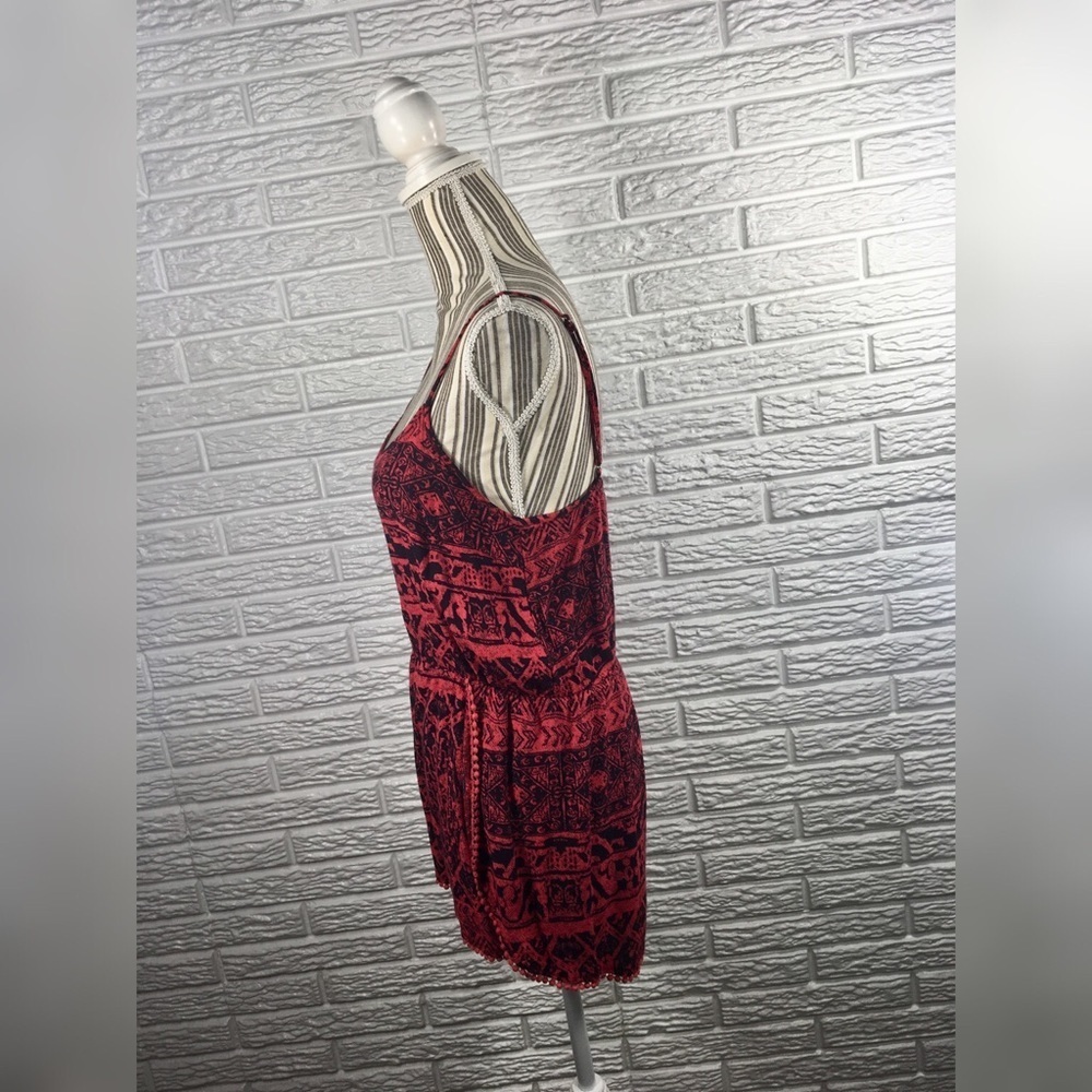 LA Hearts Red & Black Boho Patterned Romper - Picture 6 of 7